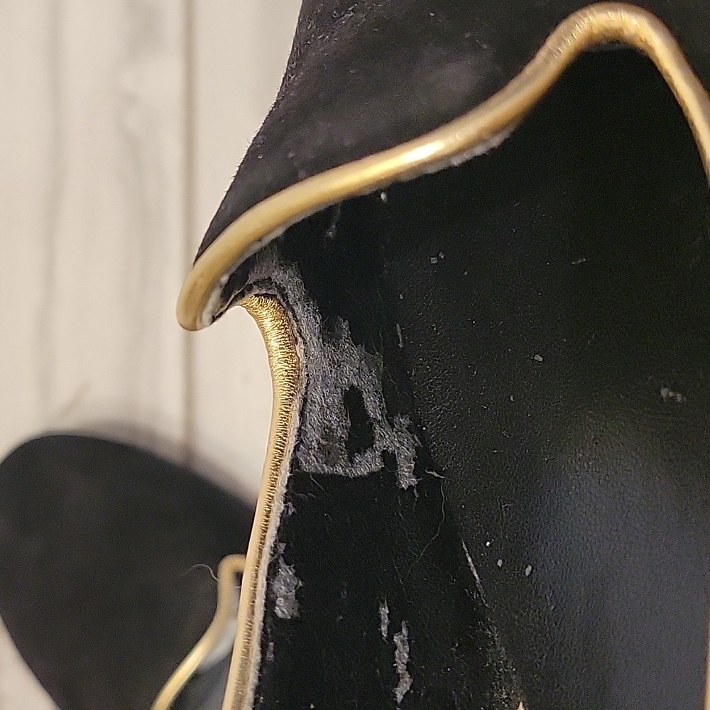 Cole Haan Black Loafers with Gold Trim - Picture 12 of 12